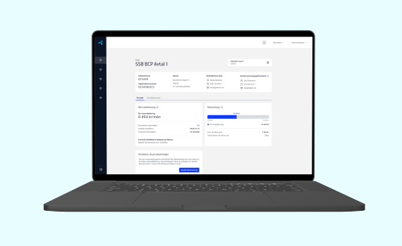Mitt Företag självbetjäningsportal på laptop